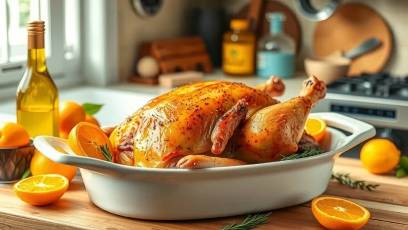 Apelsin kyckling i ugn hemma