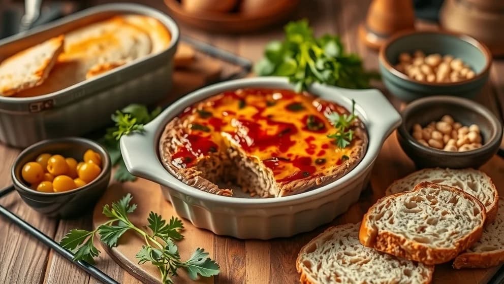 Bakad kycklingleverpastej i ugn för middag