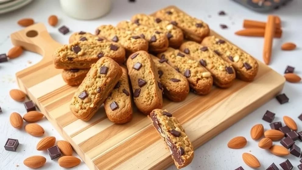 Biscotti med choklad och nötter hemma