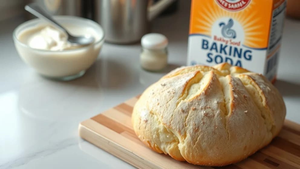 Bröd med yoghurt och bikarbonat hemma