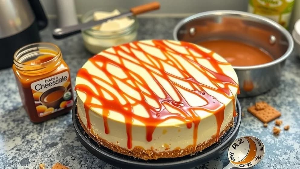 Cheesecake med dulce de leche hemma