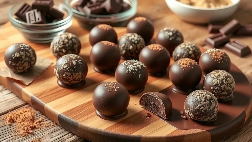 Chokladbollar doppade i choklad hemma