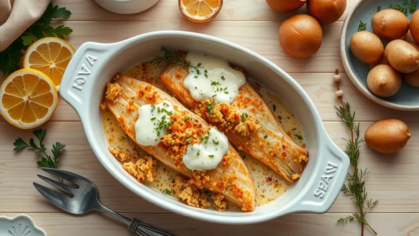 Fiskgratäng med crème fraiche enkelt hemgjord