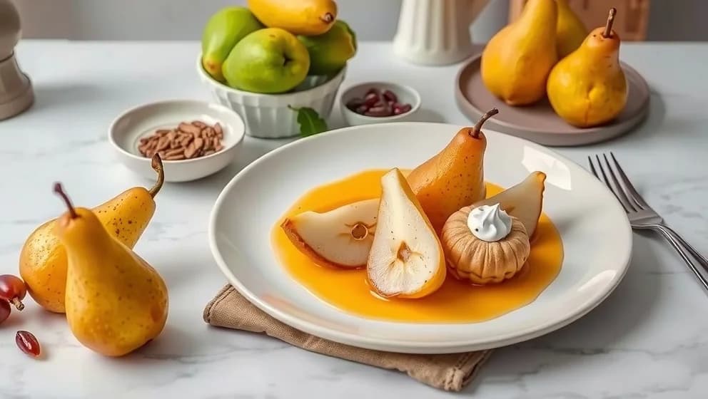 Fransk dessert med päron som smakar gott