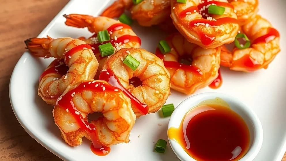 Friterade räkor med sötsur sås hemma