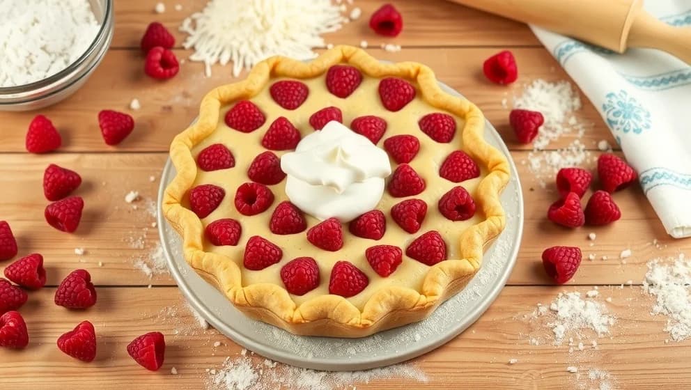 Hallonpaj med crème fraiche hemma