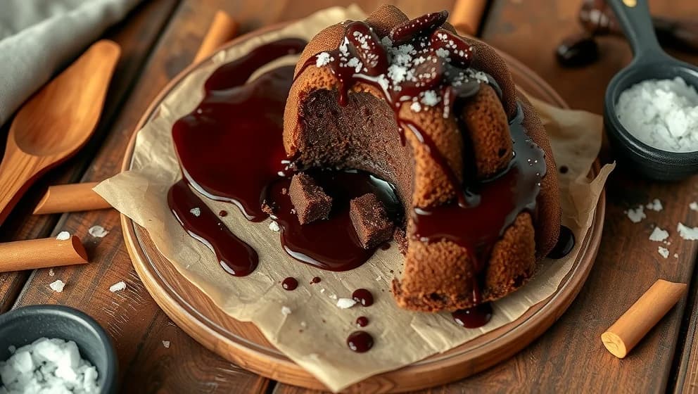 Kladdkaka med fudge och havssalt hemma