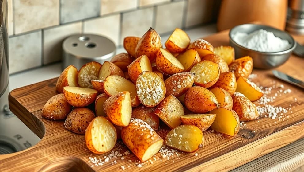 Krispig potatis i ugn med bakpulver