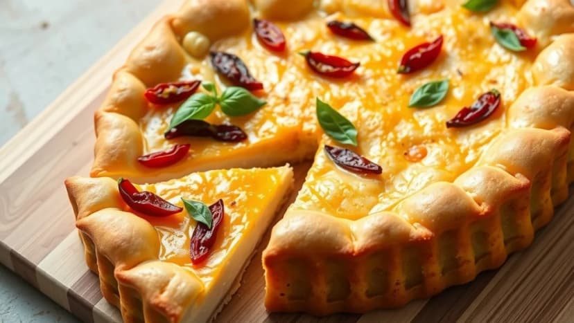 Ostpaj med soltorkade tomater