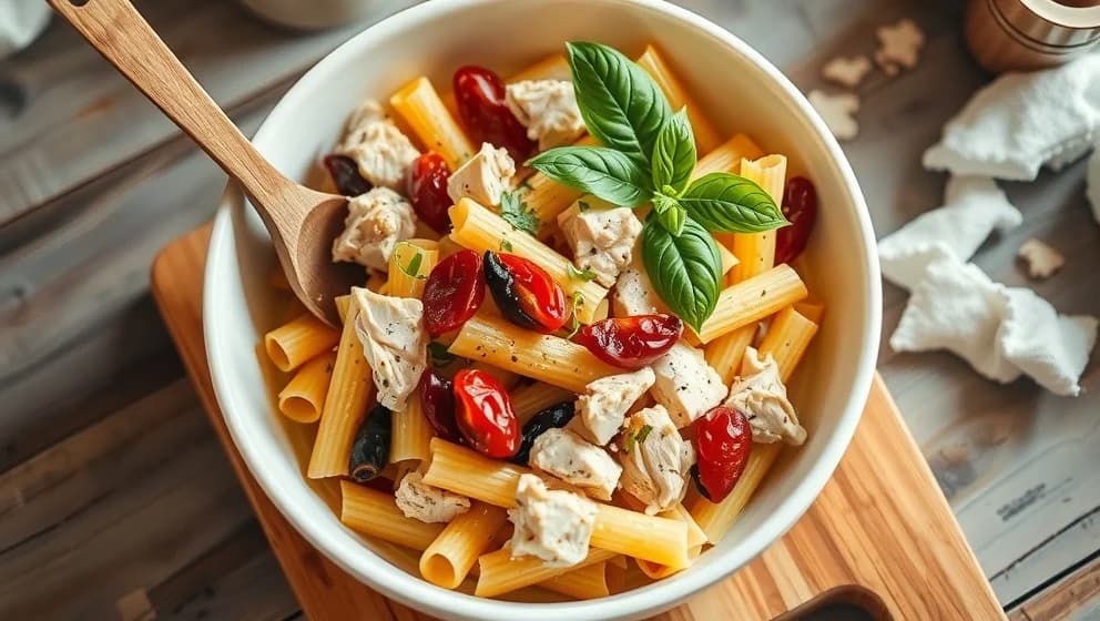 Pasta kyckling soltorkade tomater enkelt hemma