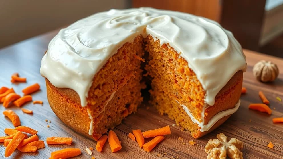 Saftig morotskaka i rund form