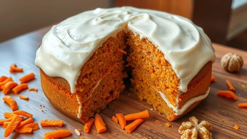 Saftig morotskaka i rund form