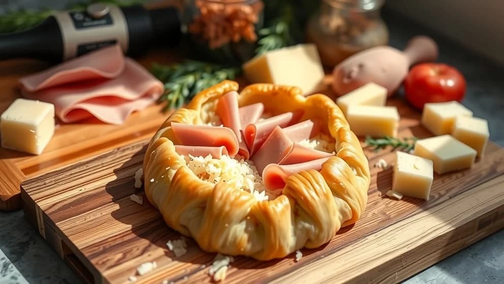 Smördeg med skinka och ost hemma