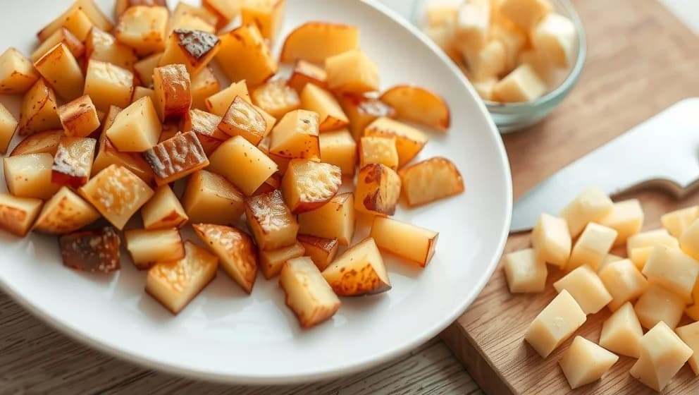 Tärnad potatis i ugn blir krispig och god