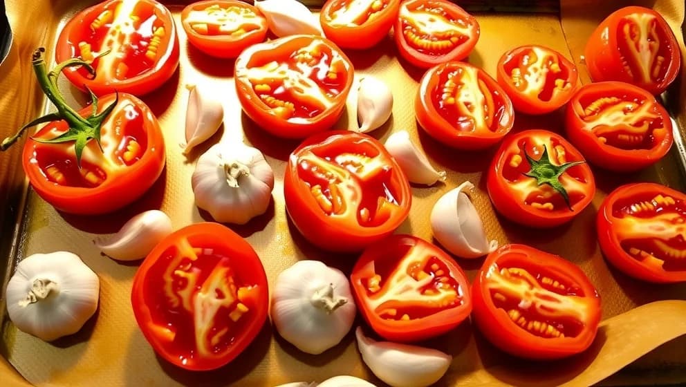 Tomater i ugn med vitlök